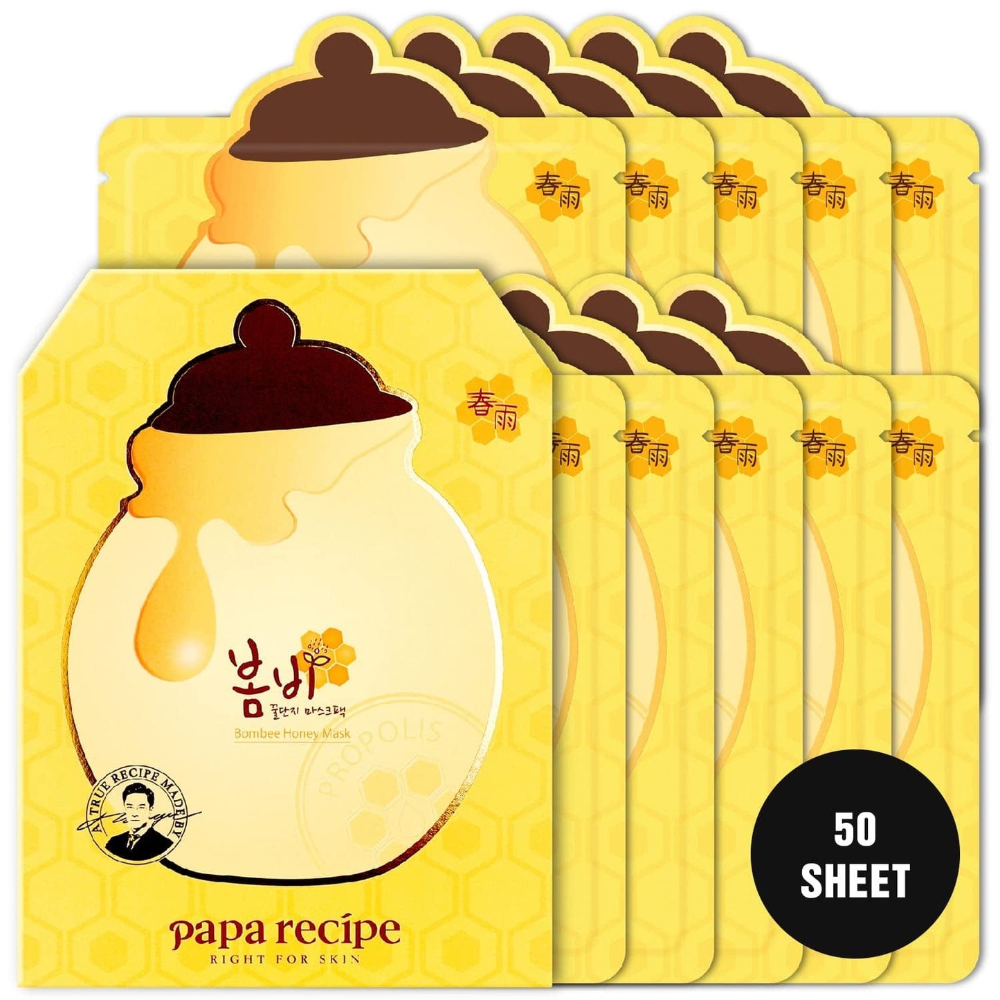 [Papa Recipe] Bombee Honey Mask Pack 25G * 10 Sheets - Sheet Mask, Facial Skin Care, Deep Moisturizing Serum for Dry Skin - Korean Skin Care, K-Beauty Health & Beauty > Personal Care > Cosmetics > Cosmetic Tools > Skin Care Tools PAPA RECIPE RIGHT FOR SKIN 50 sheets  