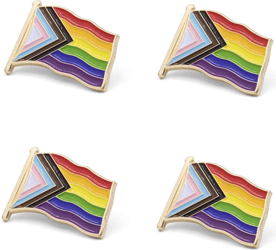Patriotic Pins Progress Pride Flag Lapel Pin - Quantity Options | 1” X 1-½" | USA Made | LGBTQ+ All Inclusive Gay Wearables | Brass Gold Plated | Travel Pouch & Gift Box 4