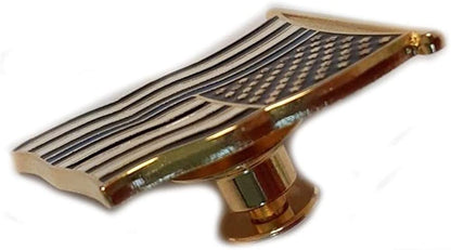 Patriotic Pins Thin Blue Line American Flag Lapel Pin - Support Police Officers | 7/8" X 7/8" | Made in the USA | Brass Gold Plate | Enamel Stripes | Travel Pouch & Gift Box Included