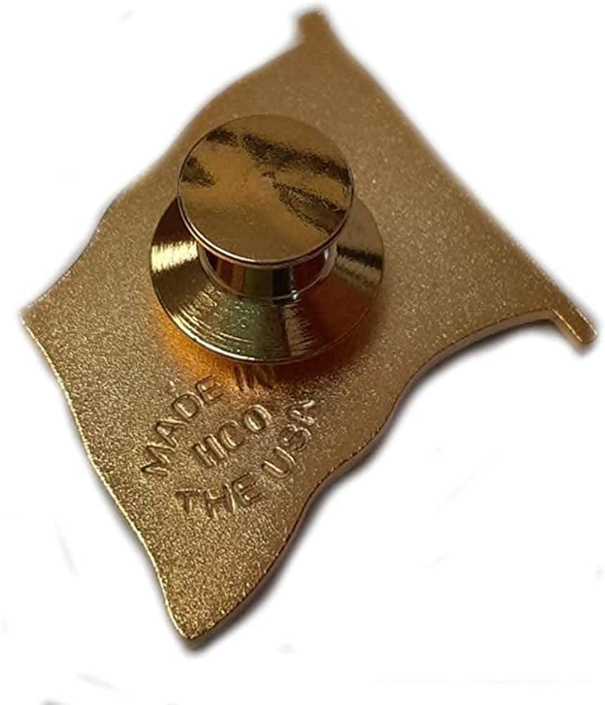 Patriotic Pins Waving American Flag Hat & Lapel Pin - Single Pin | Made in the USA | 7/8" X 7/8" | Brass Gold Plate | Red, White and Blue Enamel Stripes | Travel Pouch & Gift Box Included