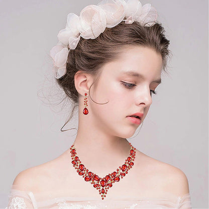 Paxuan Wedding Bridal Prom Crystal Rhinestone Necklace Earrings Bracelet Tiaras Crown Jewelry Sets for Bride Bridesmaid Wedding Dress