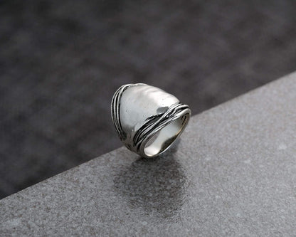 Paz Creations .925 Sterling Silver Hammered Dome Ring