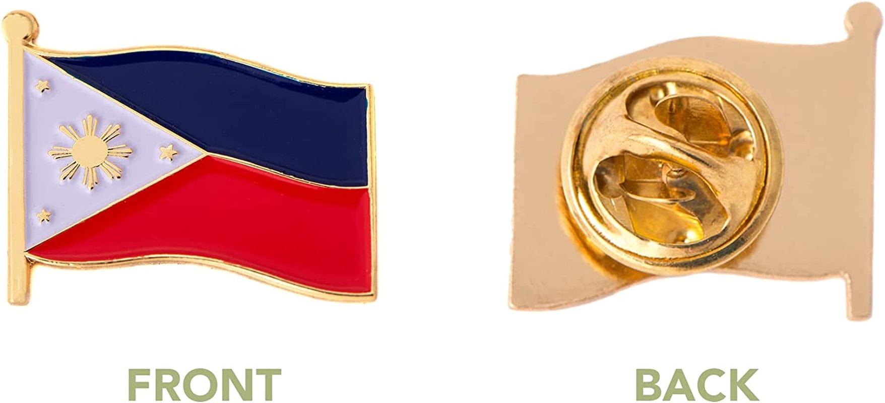 Philippines Lapel Pin Country Enamel Made of Metal Souvenir Hat Men Women Patriotic (Waving Flag Lapel Pin)