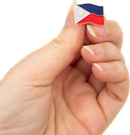Philippines Lapel Pin Country Enamel Made of Metal Souvenir Hat Men Women Patriotic (Waving Flag Lapel Pin)