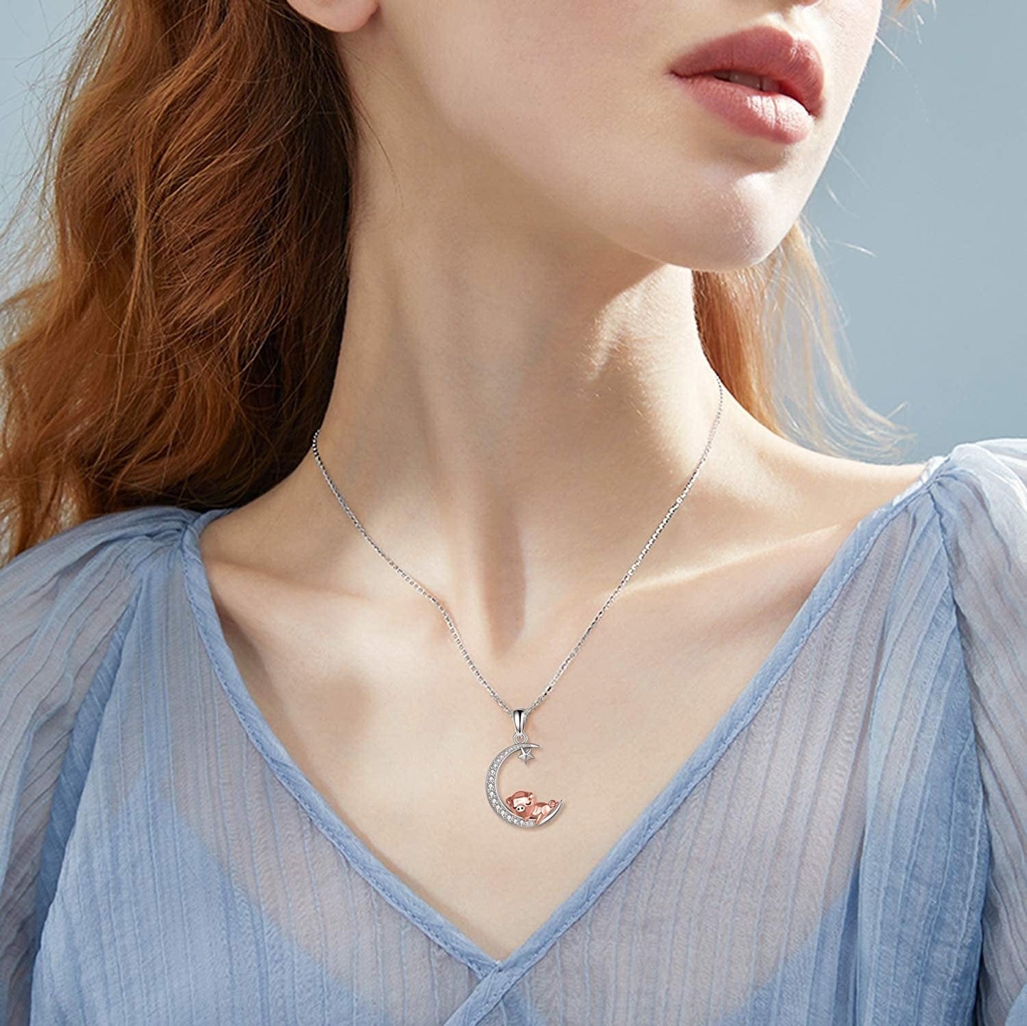 Pig Necklace S925 Sterling Silver Origami Pig Necklace for Women