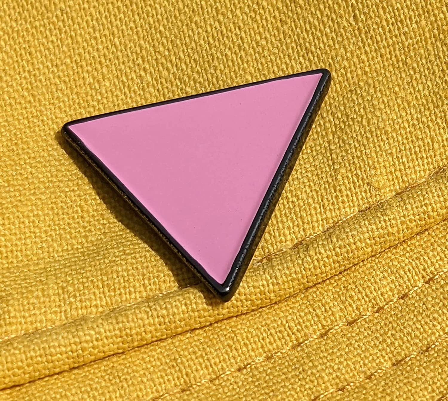 Pink Triangle - Gay and Lesbian LGBT Support Pride Symbol Enamel Pin - Lapel or Fabric Pin