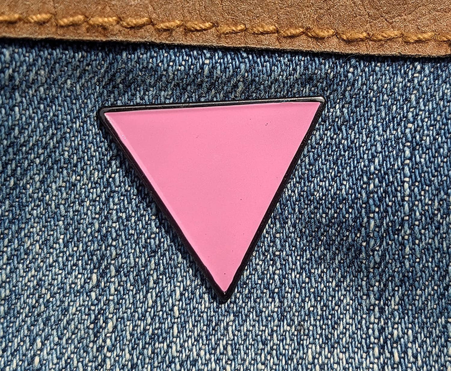 Pink Triangle - Gay and Lesbian LGBT Support Pride Symbol Enamel Pin - Lapel or Fabric Pin