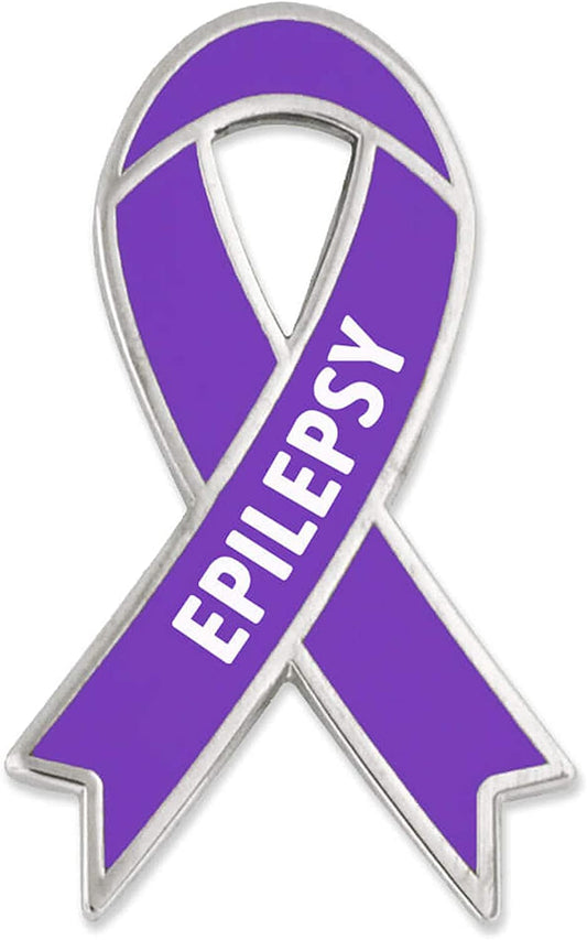 Pinmart Epilepsy Purple Awareness Ribbon Enamel Lapel Pin 5 Pack
