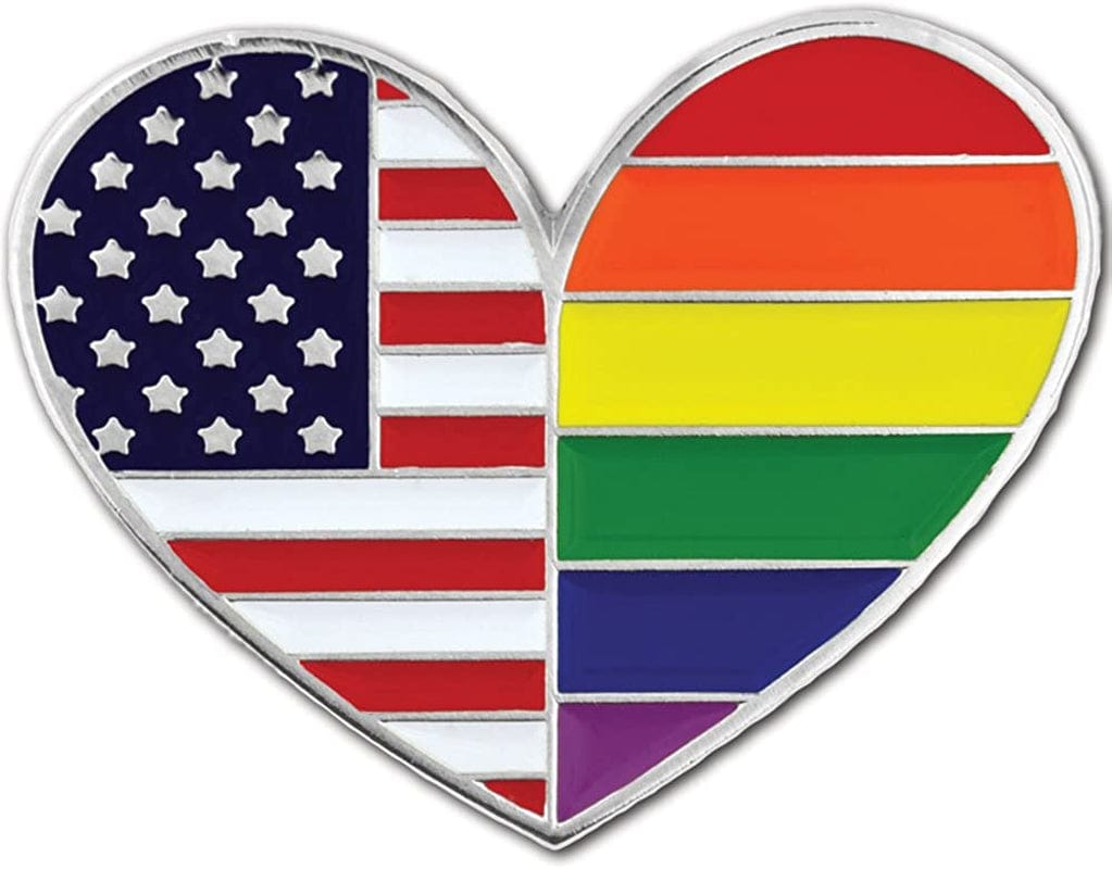 Pinmart Gay Pride LGBT Enamel Lapel Pin Flag Heart LGBT / 5 Pack