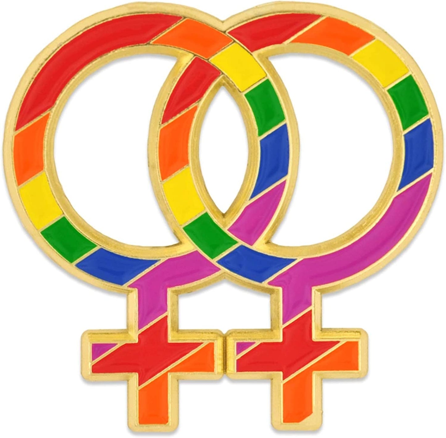 Pinmart Gay Pride LGBT Enamel Lapel Pin Double Rainbow / 5 Pack