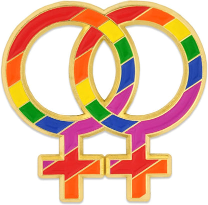 Pinmart Gay Pride LGBT Enamel Lapel Pin Double Rainbow / 5 Pack