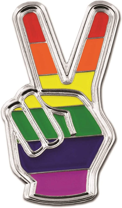 Pinmart Gay Pride LGBT Enamel Lapel Pin Finger Peace Sign / 5 Pack