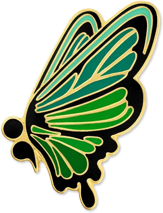 Pinmart Green Semicolon Butterfly Mental Health Suicide Prevention Lapel Pin 1 Piece