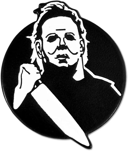 Pinmart Halloween Horror Movie Enamel Lapel Pin Scary White Mask / 1 Piece