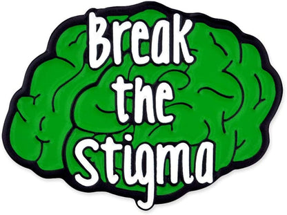 Pinmart Mental Health Awareness Enamel Lapel Pin Break The Stigma / 5 Pack
