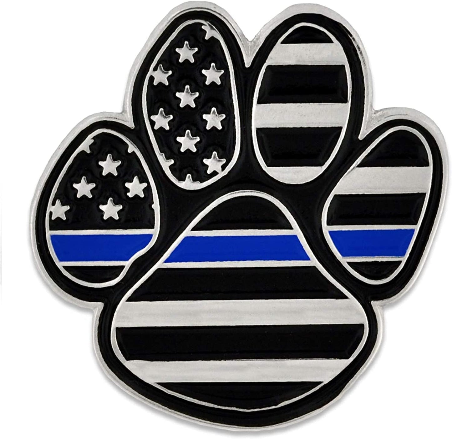 Pinmart Police Awareness Thin Blue Line Enamel Lapel Pin Dog Paw / 25 Pack