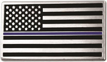 Pinmart Police Awareness Thin Blue Line Enamel Lapel Pin Flag / 50 Pack