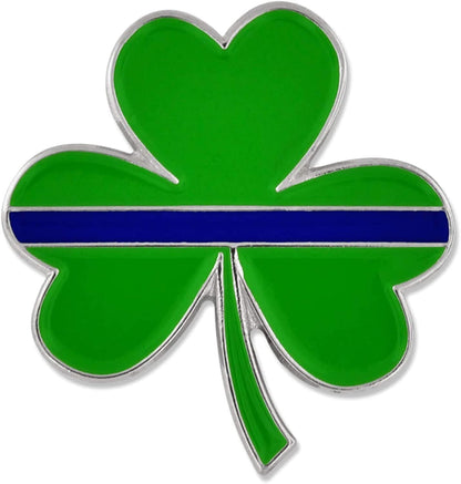 Pinmart Police Awareness Thin Blue Line Enamel Lapel Pin St. Patrick's Day / 25 Pack