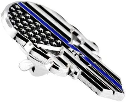 Pinmart Police Awareness Thin Blue Line Enamel Lapel Pin