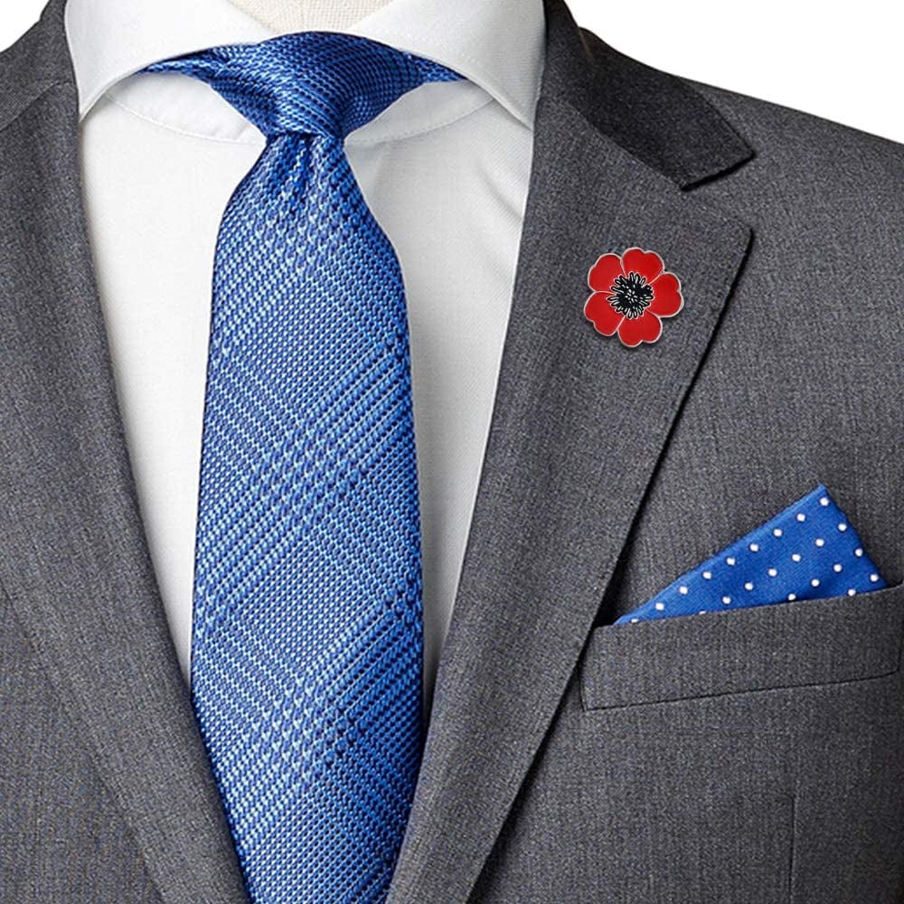 Pinmart Poppy Flower Remembrance Memorial Day Enamel Lapel Pin