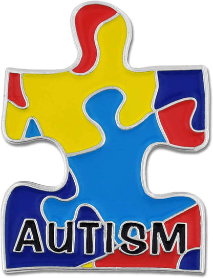 Pinmart'S Autism Awarness Multi Color Puzzle Piece Enamel Lapel Pin 25 Pack