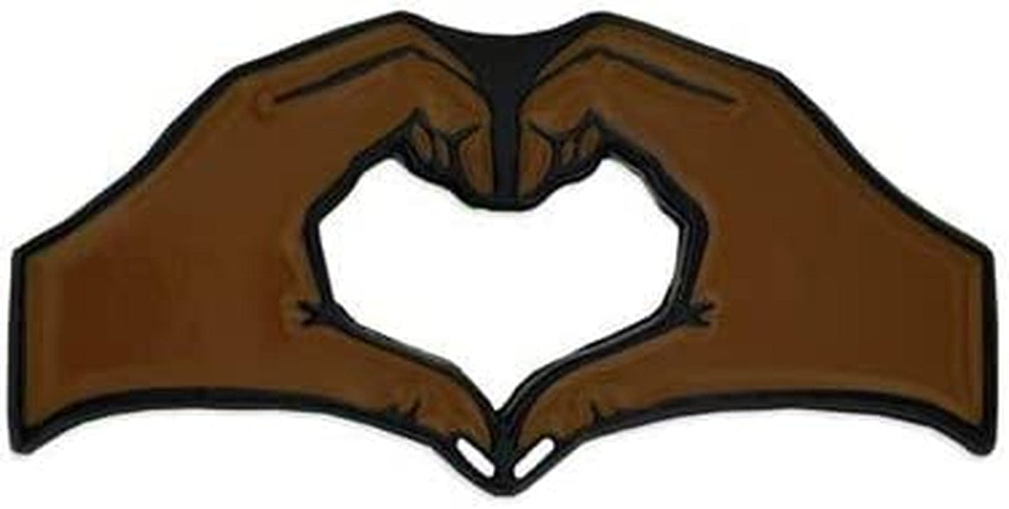 Pinmart'S Equality Lapel Pin Heart Hands Dark Skin Tone / 5 Pack