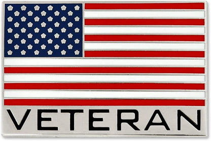 Pinmart Veteran Pin – Patriotic American Lapel or Hat Pin – Proud to Be Retired Army, Navy, Air Force or Marine Corps – Gold Plated Enamel Pin with Secure Clutch Back Bold Veteran American Flag / 10 Pack