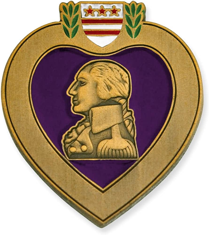 Pinmart Veteran Pin – Patriotic American Lapel or Hat Pin – Proud to Be Retired Army, Navy, Air Force or Marine Corps – Gold Plated Enamel Pin with Secure Clutch Back Purple Heart Veteran / 1 Piece