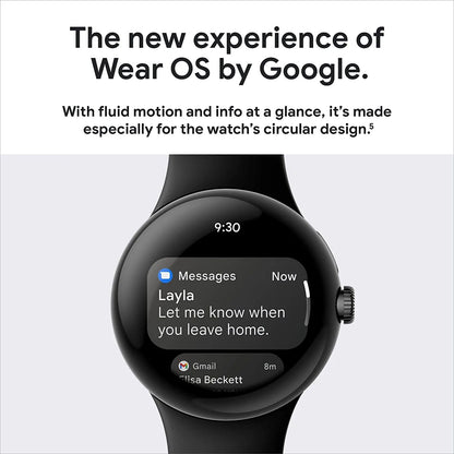 Pixel Watch - Android Smartwatch with Fitbit Activity Tracking - Heart Rate Tracking Watch - Matte Black Stainless Steel Case with Obsidian Active Band - LTE