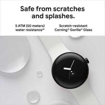 Pixel Watch - Android Smartwatch with Fitbit Activity Tracking - Heart Rate Tracking Watch - Matte Black Stainless Steel Case with Obsidian Active Band - LTE