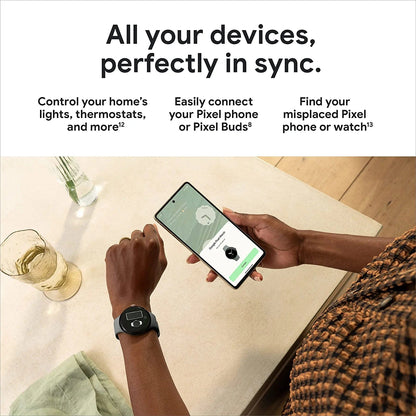 Pixel Watch - Android Smartwatch with Fitbit Activity Tracking - Heart Rate Tracking Watch - Matte Black Stainless Steel Case with Obsidian Active Band - LTE
