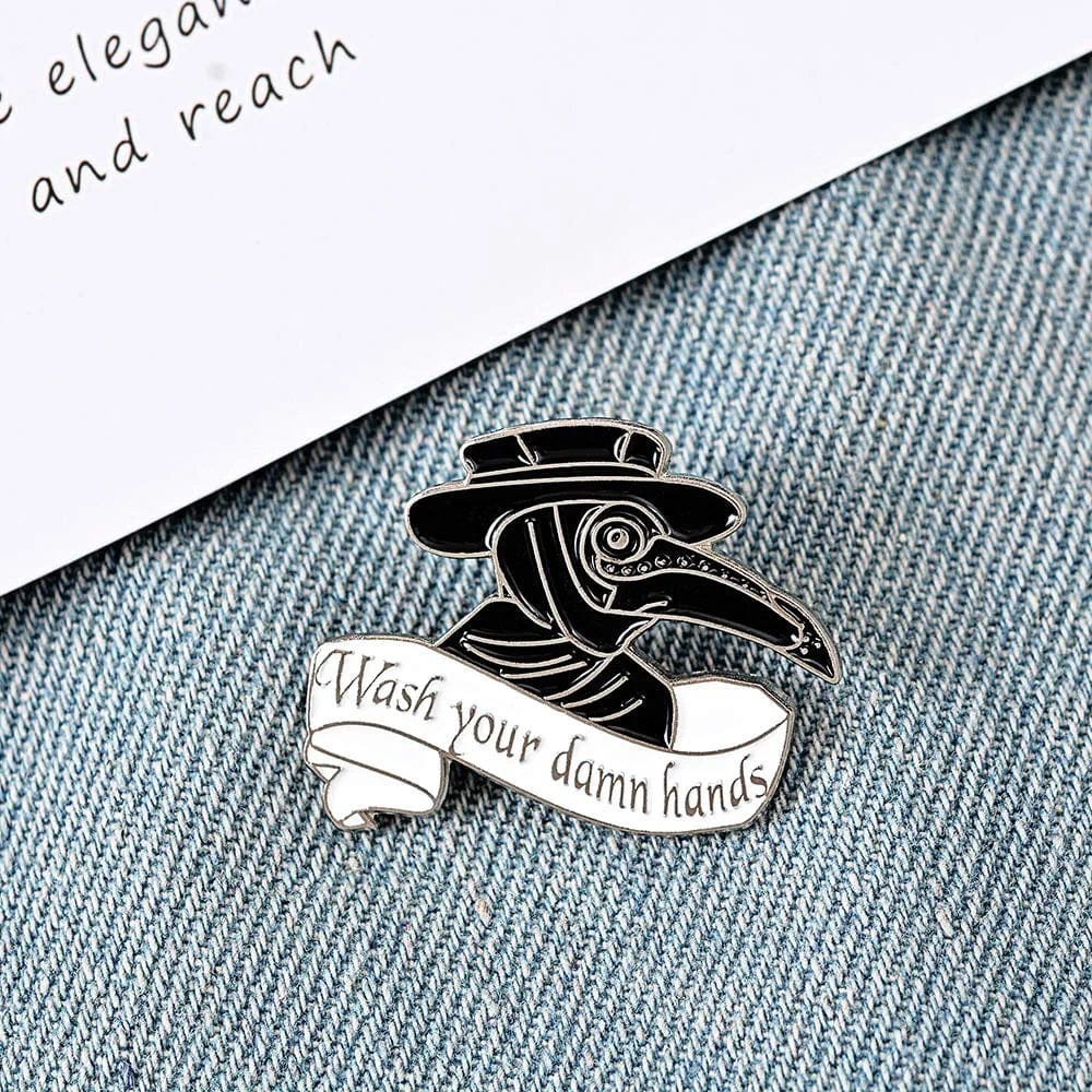 Plague Doctor Enamel Pin Set,Beak Face Steampunk Brooches Cartoon Badge for Bag Lapel Pin Buckle Jewelry Gift G-xz2882