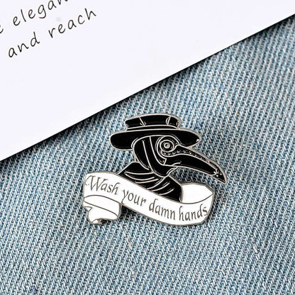 Plague Doctor Enamel Pin Set,Beak Face Steampunk Brooches Cartoon Badge for Bag Lapel Pin Buckle Jewelry Gift G-xz2882