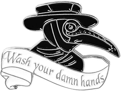 Plague Doctor Enamel Pin Set,Beak Face Steampunk Brooches Cartoon Badge for Bag Lapel Pin Buckle Jewelry Gift G-xz2882