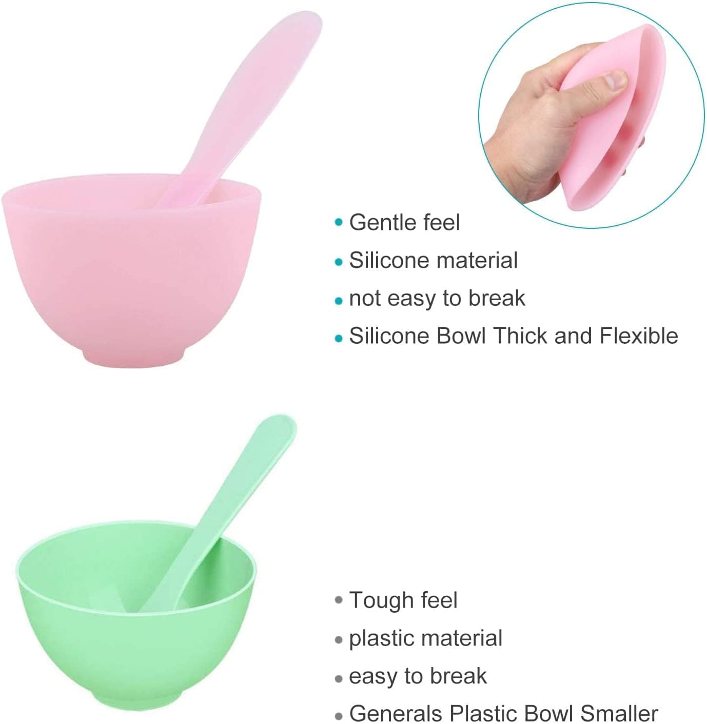 [Plastics Free]Shineyes DIY Facial Mask Mixing Bowl Set, 6 in 1 DIY Face Mask Mixing Tool Kit with Bowl Stick Spatula Silicone Brush for Making Mask Health & Beauty > Personal Care > Cosmetics > Cosmetic Tools > Skin Care Tools SHINEYES   