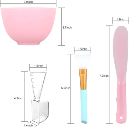 [Plastics Free]Shineyes DIY Facial Mask Mixing Bowl Set, 6 in 1 DIY Face Mask Mixing Tool Kit with Bowl Stick Spatula Silicone Brush for Making Mask Health & Beauty > Personal Care > Cosmetics > Cosmetic Tools > Skin Care Tools SHINEYES   