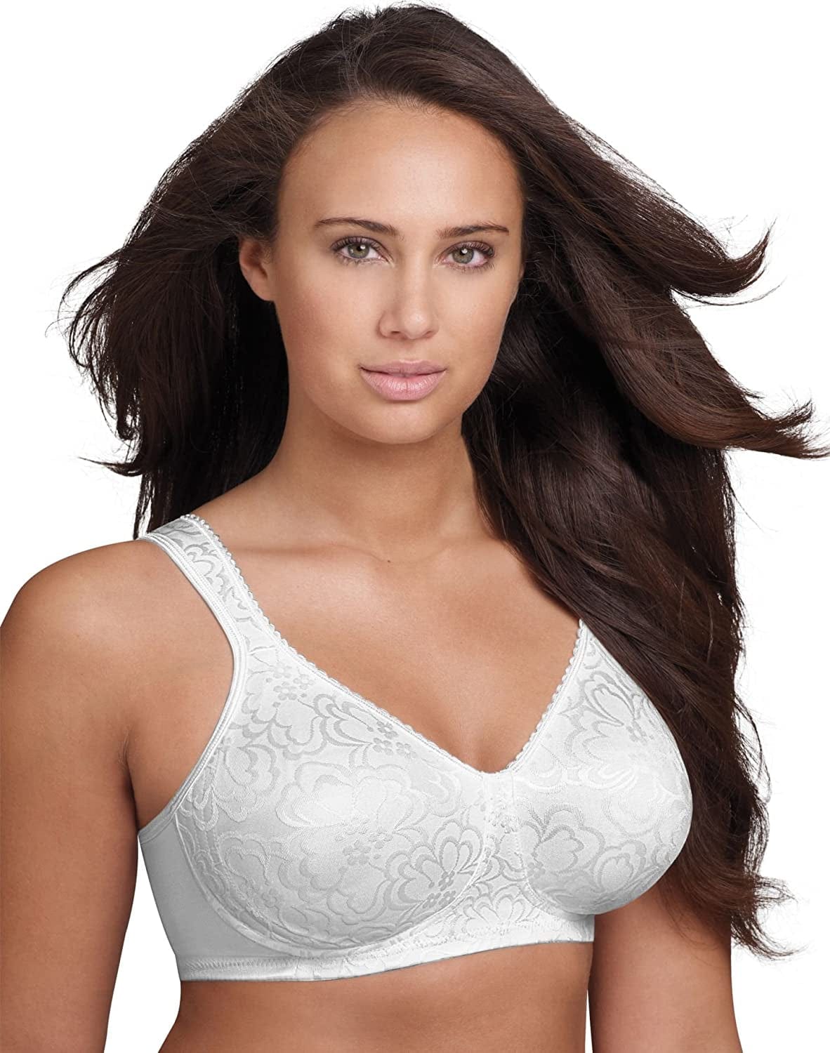 Playtex 18-Hour Ultimate Lift Wireless Bra, Wirefree Bra with Support, Full-Coverage Wireless Bra for Everyday Comfort White / 40C