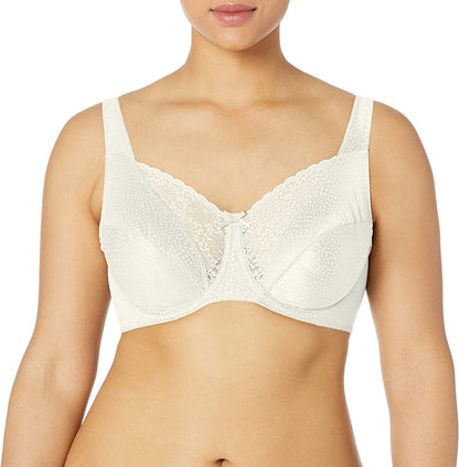 Playtex Women'S Secrets Love My Curves Signature Floral Underwire Full Coverage Bra US4422 Mother of Pearl / 32D