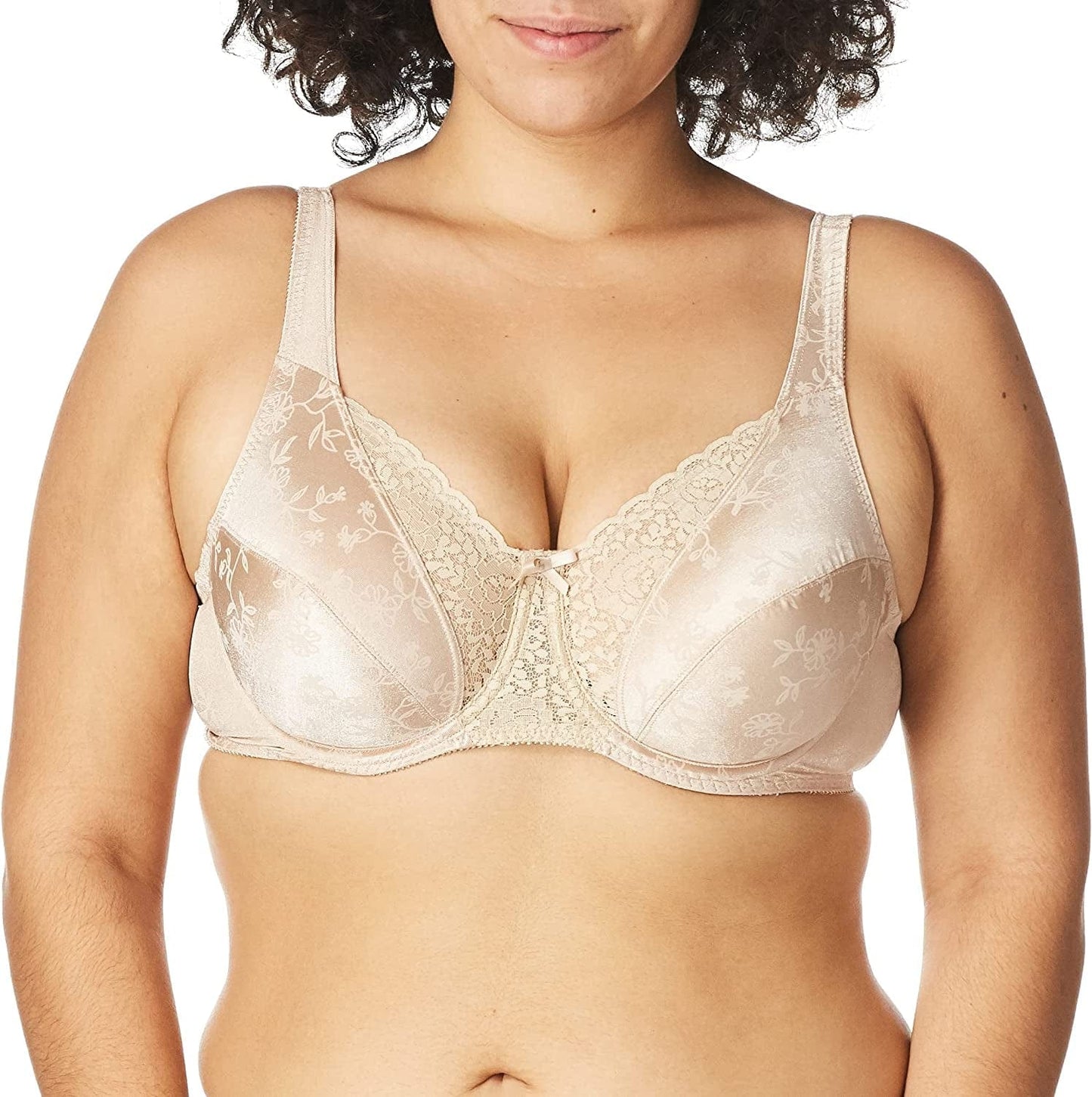 Playtex Women'S Secrets Love My Curves Signature Floral Underwire Full Coverage Bra US4422 Taupe / 34D