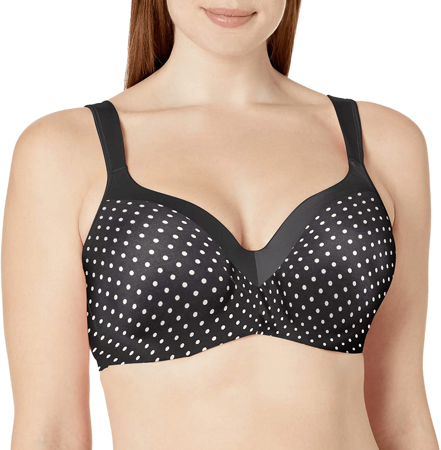 Playtex Women's Secrets Shapes & Supports Balconette Full-Figure Underwire Bra Us4823 Black Whisper Dot Print / 42D