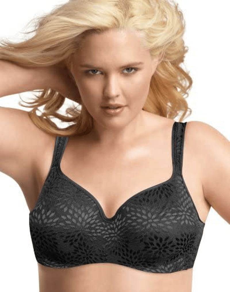 Playtex Women's Secrets Shapes & Supports Balconette Full-Figure Underwire Bra Us4823 Black Jacquard / 38D