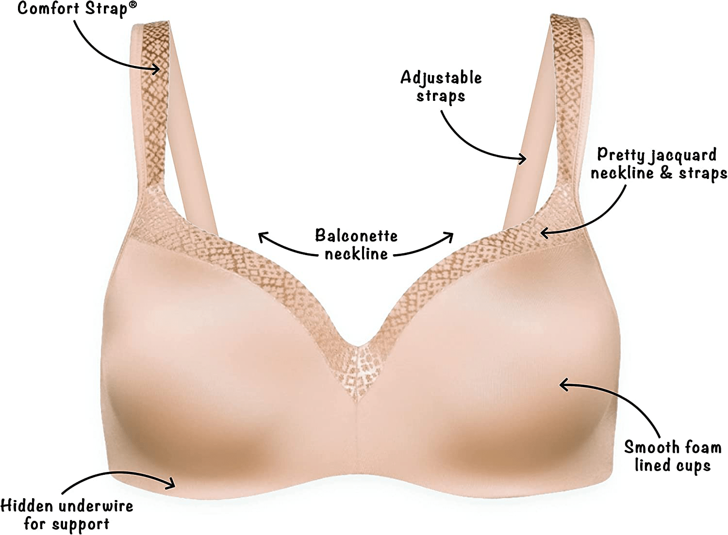 Playtex Women's Secrets Shapes & Supports Balconette Full-Figure Underwire Bra Us4823