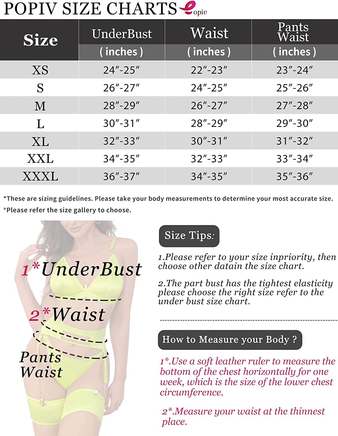 Popiv Women Sexy Lingerie Strappy Lace Garter Lingerie Sets High Waisted Sheer Mesh Lingerie