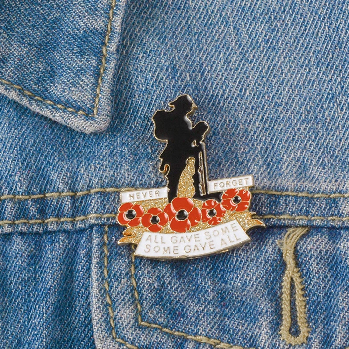 Poppy Enamel Pins for Veterans Memorial Day Military Patriotic Brooch Lapel Pin Solider Remembrance Day Jewelry Memorial Gifts