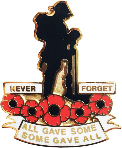 Poppy Enamel Pins for Veterans Memorial Day Military Patriotic Brooch Lapel Pin Solider Remembrance Day Jewelry Memorial Gifts