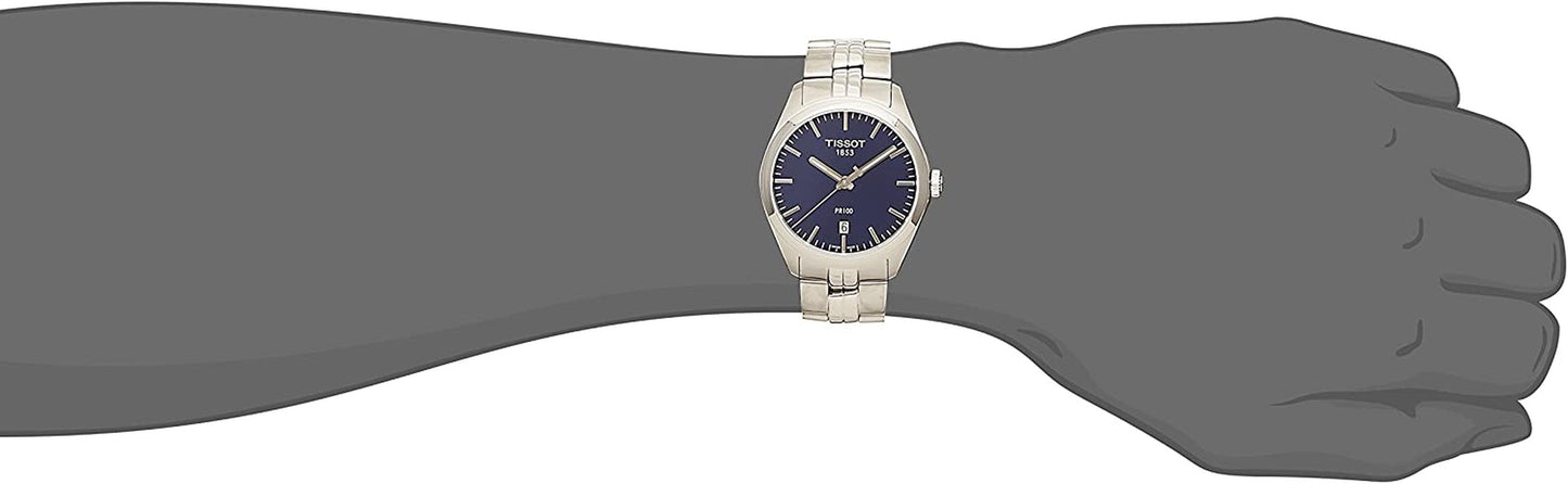 PR 100 Blue Dial Stainless Steel Quartz Men'S Watch T1014101104100