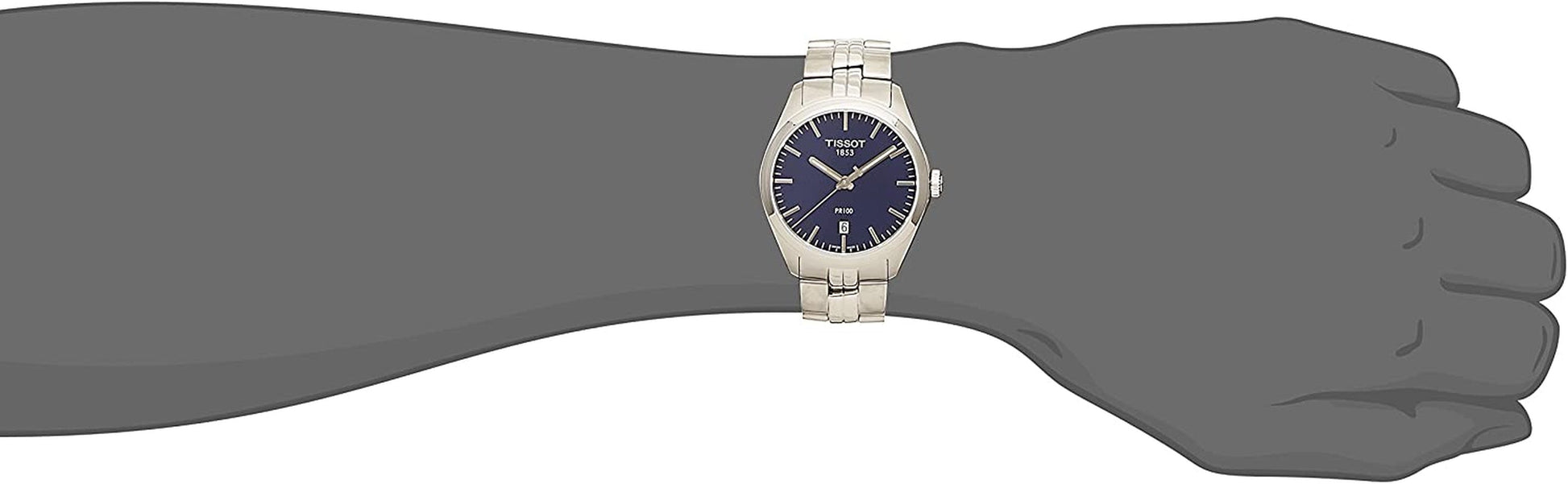 PR 100 Blue Dial Stainless Steel Quartz Men'S Watch T1014101104100