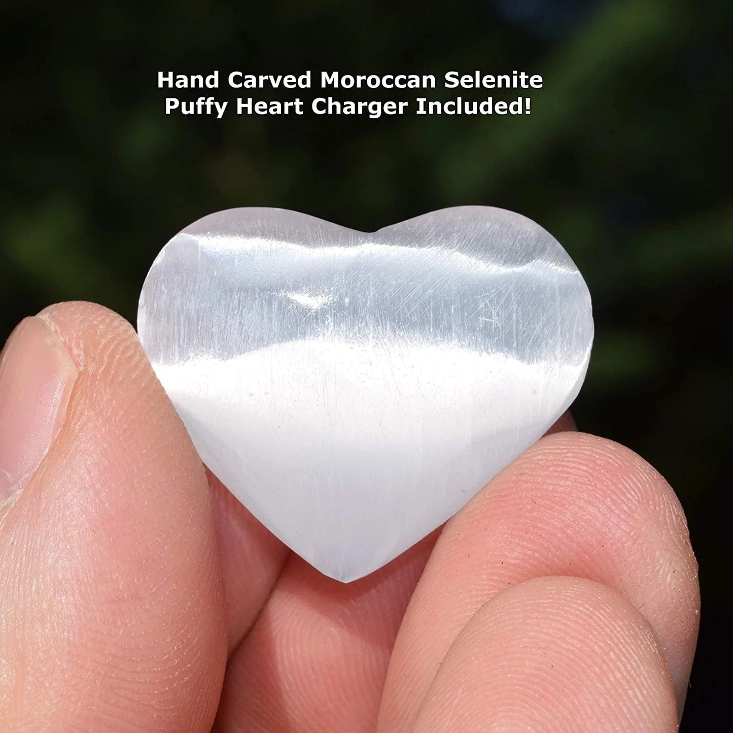 Premium Grade Himalayan Gemstone Crystal Chip Jewelry Set + Selenite Heart Charging Crystal (18" Necklace, 7" Bracelet, 2" Earrings) [Selenite Charged]
