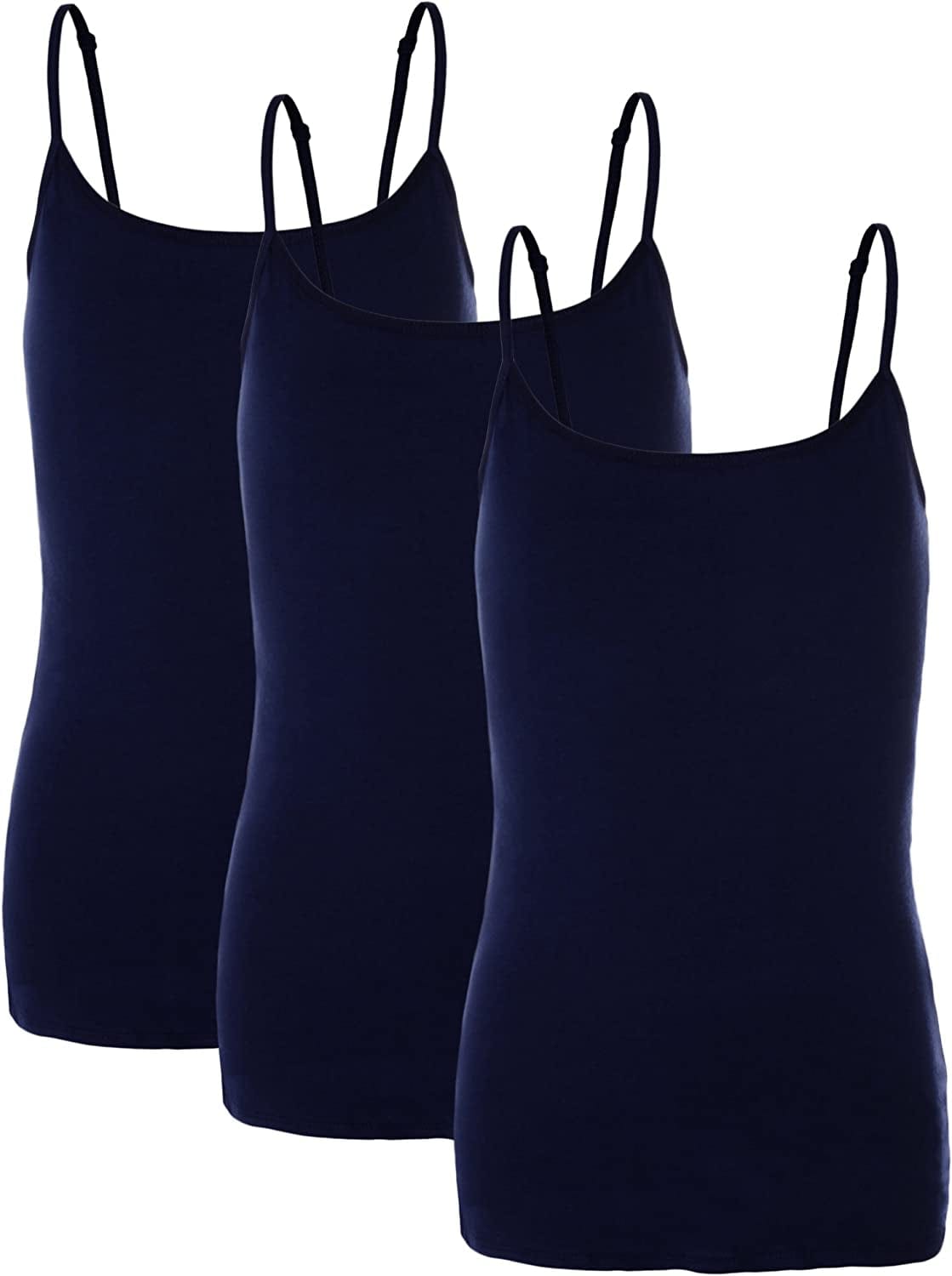 Preteen Training Bra Camisole Wireless Built in Fabric Support Cami 3pk - Navy, Navy, Navy / Medium