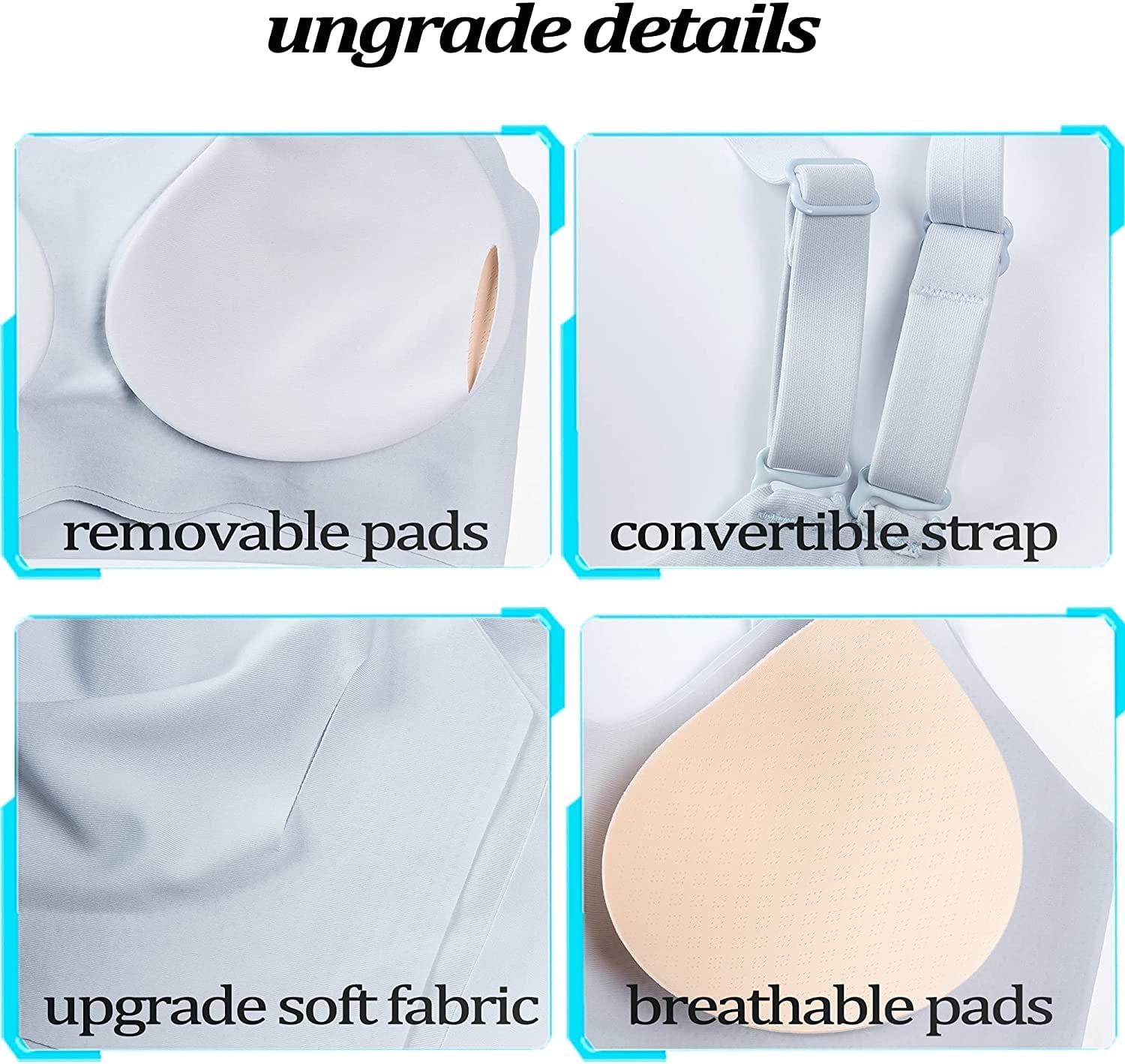 PRETTYWELL Bras for Women Comfort Seamless Bra, Cross Back Adjustable Bralette Bra, Wireless Everyday Bras for Women A-C Cup